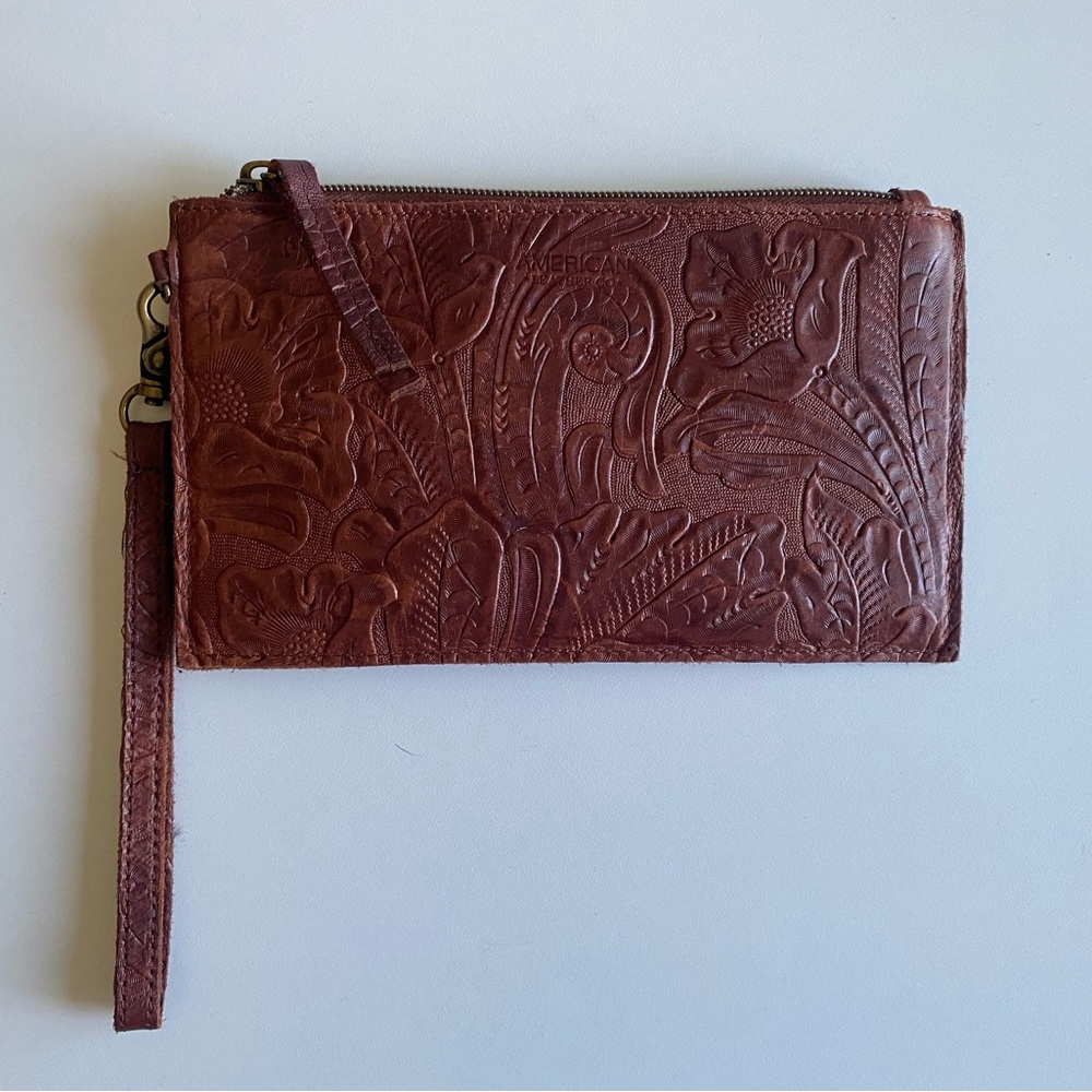 Tooled Genuine leather clutch bag